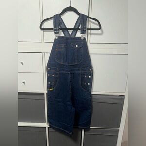 Vintage 90’s Sister Act 2 Angel Blue Denim Short Alls Overalls size Large